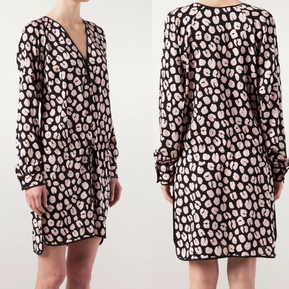 Veronica Beard Leopard Print Dress size 2 Silk